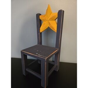 Vintage Interior Accents Americana Collection Painted Mini Doll‎ Chair Star